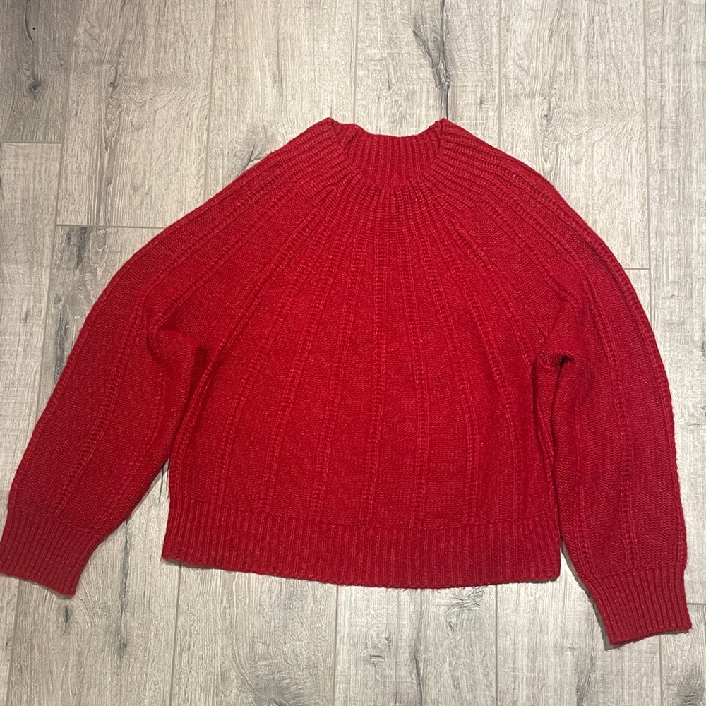 Mango Vibrant Red Turtleneck Sweater